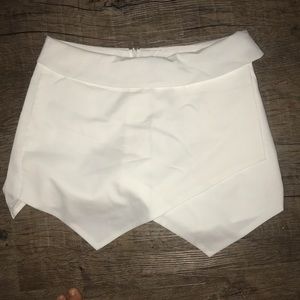 white asymmetrical skort